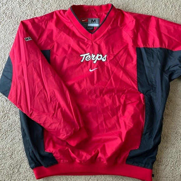 Nike Other - Vintage 90s Nike Center Swoosh Maryland Terrapins Terps Windbreaker Red Black